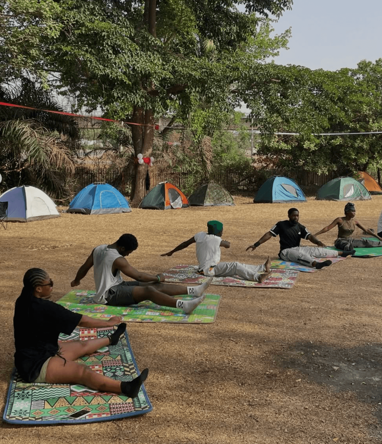 Group following a structured hiking itinerary