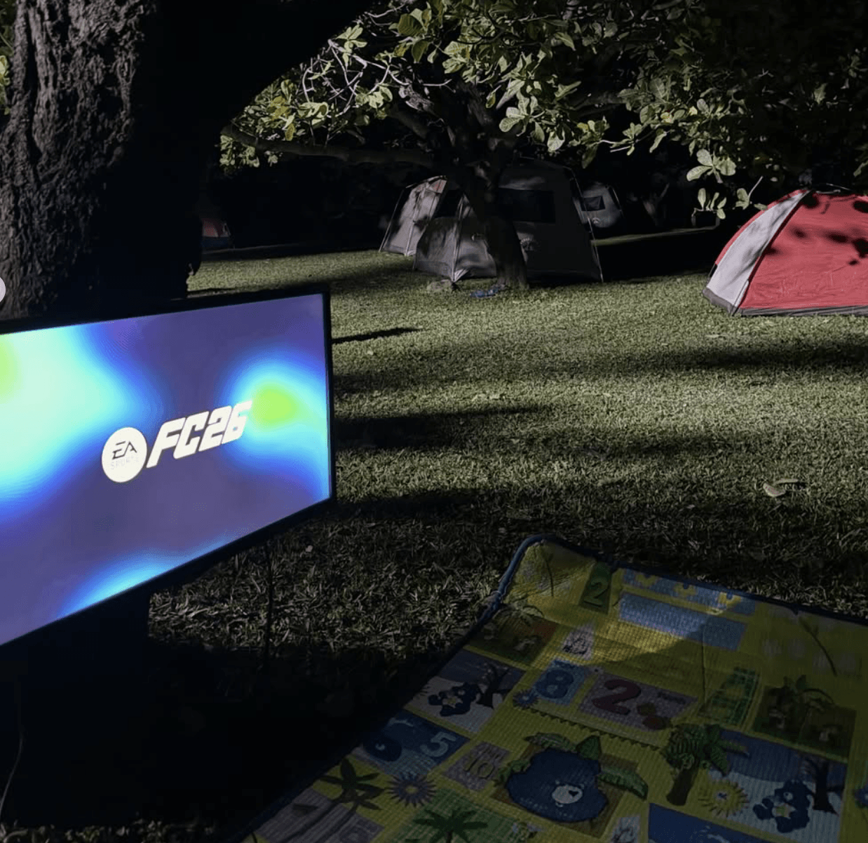 Stars over a campsite in the wilderness