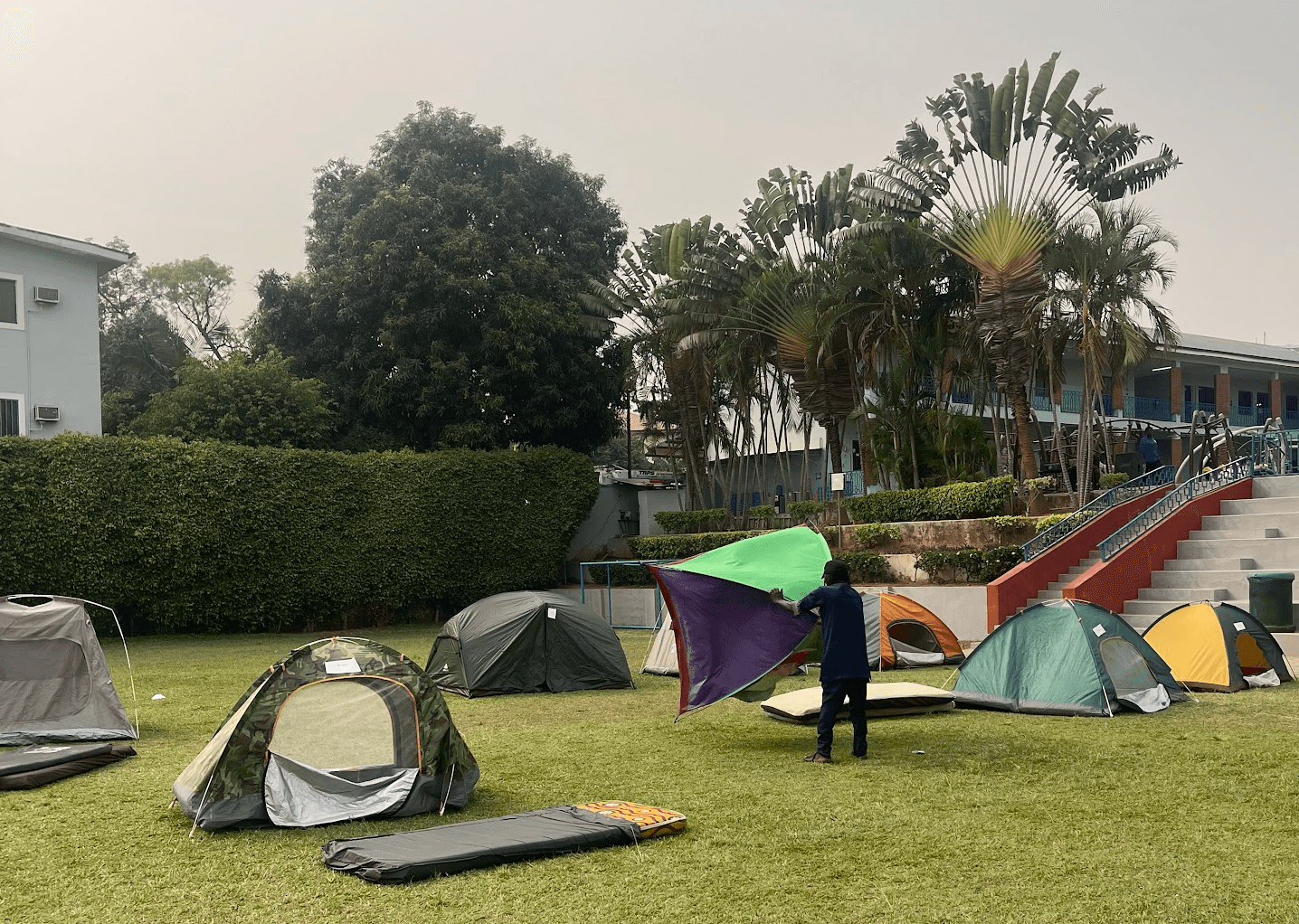 Team leaders collaborating in a nature setting