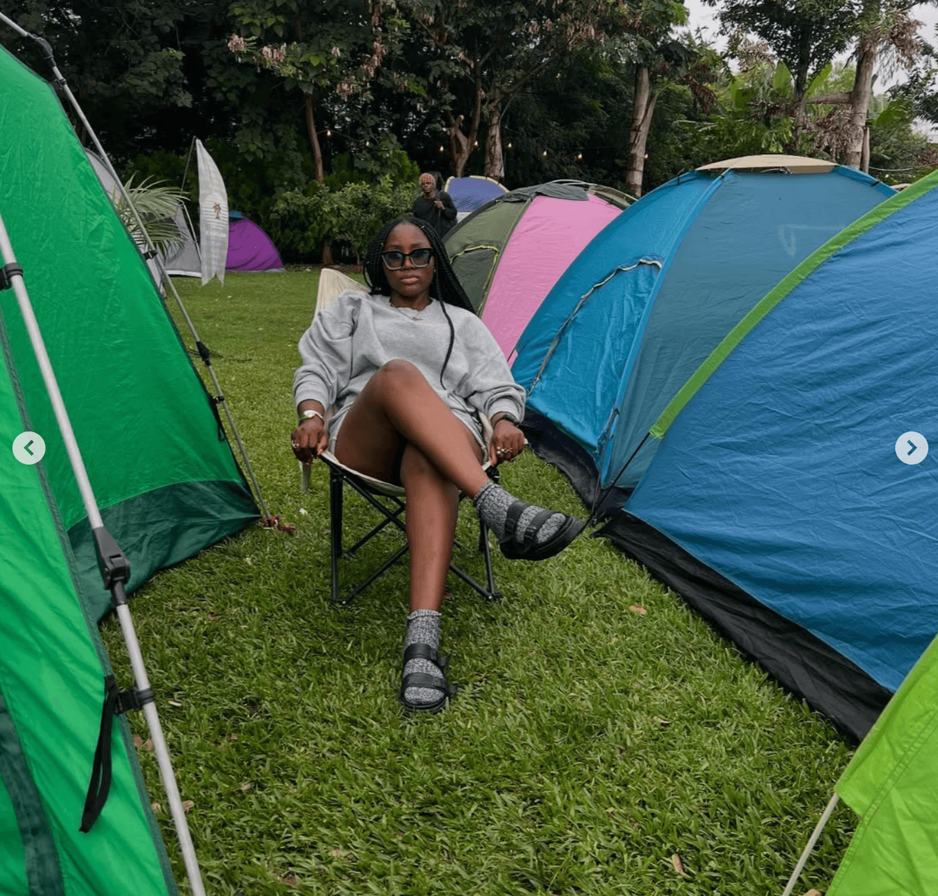 Young adults on a camping trip