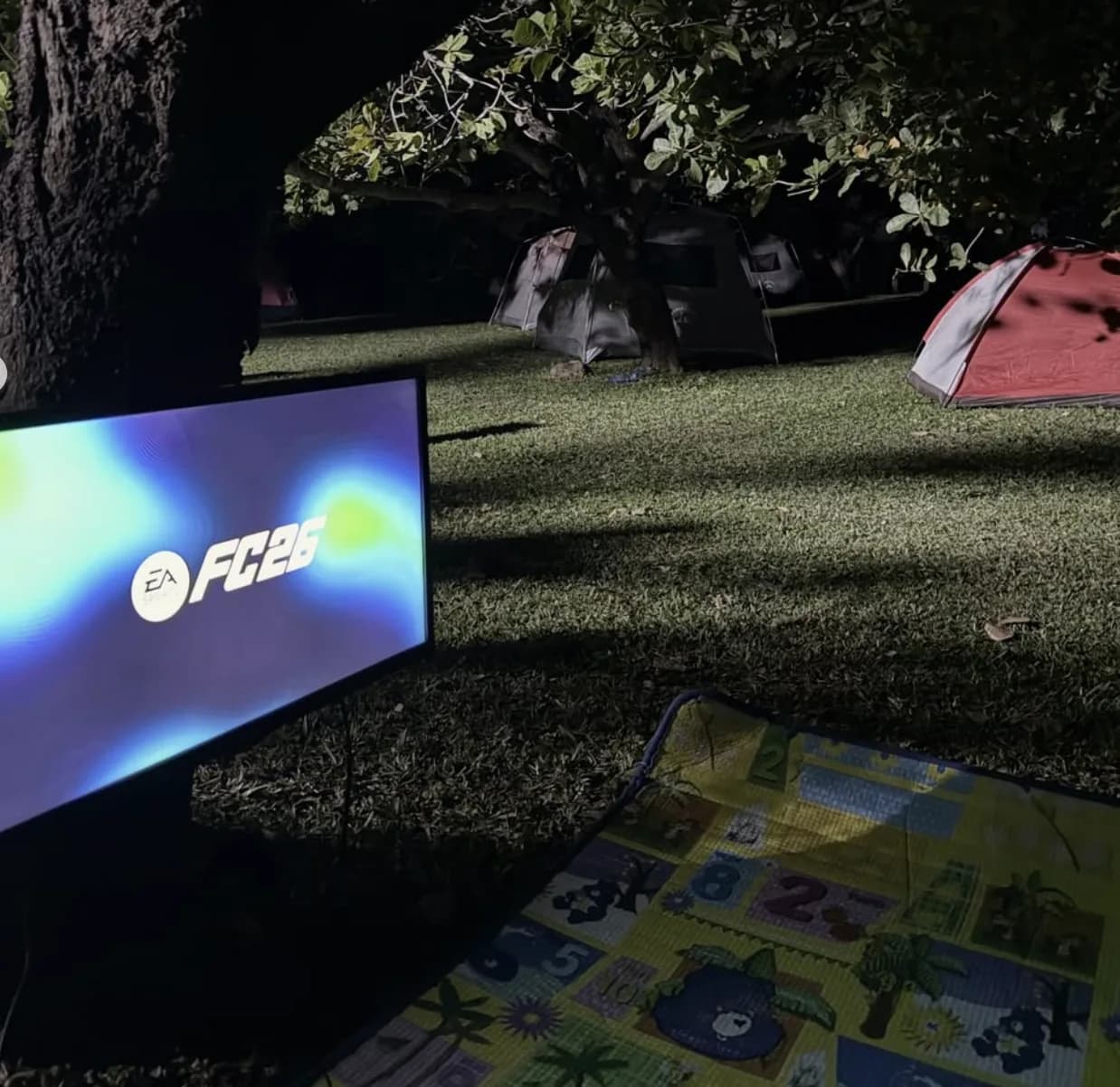 Stars over a campsite in the wilderness
