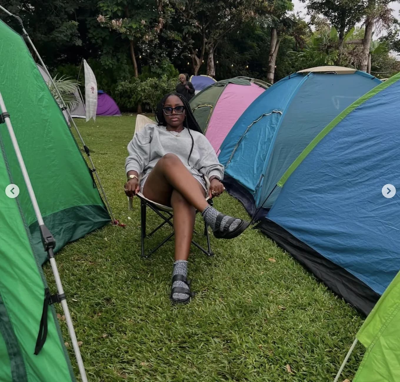 Young adults on a camping trip